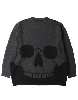 和洋折衷　歪み sphere pullover BASOLAN WOOL SKULL SWEATER - CHARCOAL | Prospective Flow